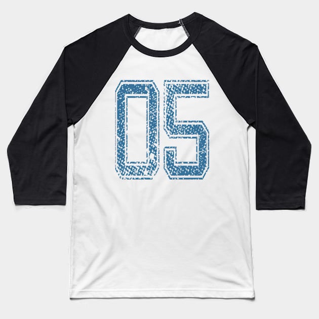 Sports Number 05/ Shirt Number 5/ Year 05 / Team Number 05 Baseball T-Shirt by RuftupDesigns